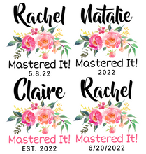 Load image into Gallery viewer, Custom Masters Degree Mug - Pink Flowers