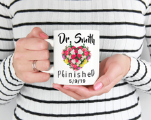 Load image into Gallery viewer, Personalized PHD flower heart mug