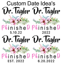 Load image into Gallery viewer, Personalized PHD Graduation Mug - Purple Flowers
