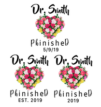 Load image into Gallery viewer, Personalized PHD Heart Shaped Flowers Mug