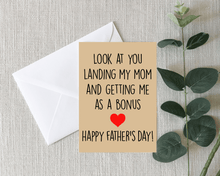 Load image into Gallery viewer, Bonus Daughter Step Dad Card