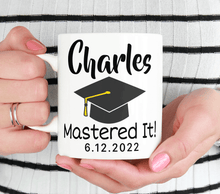Load image into Gallery viewer, Personalized Masters Degree With Grad Hat - Mastered It!