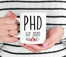 Load image into Gallery viewer, PHD 2020 mug with flowers