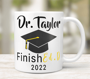 Personalized Ed.D Graduation Mug - Finish Ed.D With Grad Cap