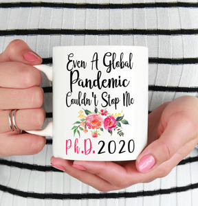 PHD pandemic grad mug