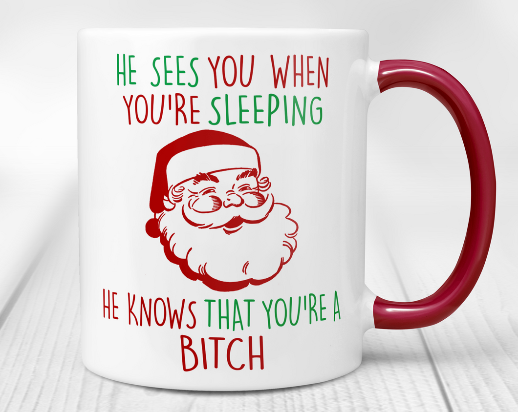 He Knows That You're A Bitch - Santa Mug