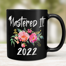 Load image into Gallery viewer, Masters Graduation Gift Mug In Black
