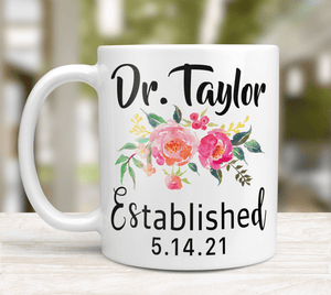 custom doctor gift mug with graduation date