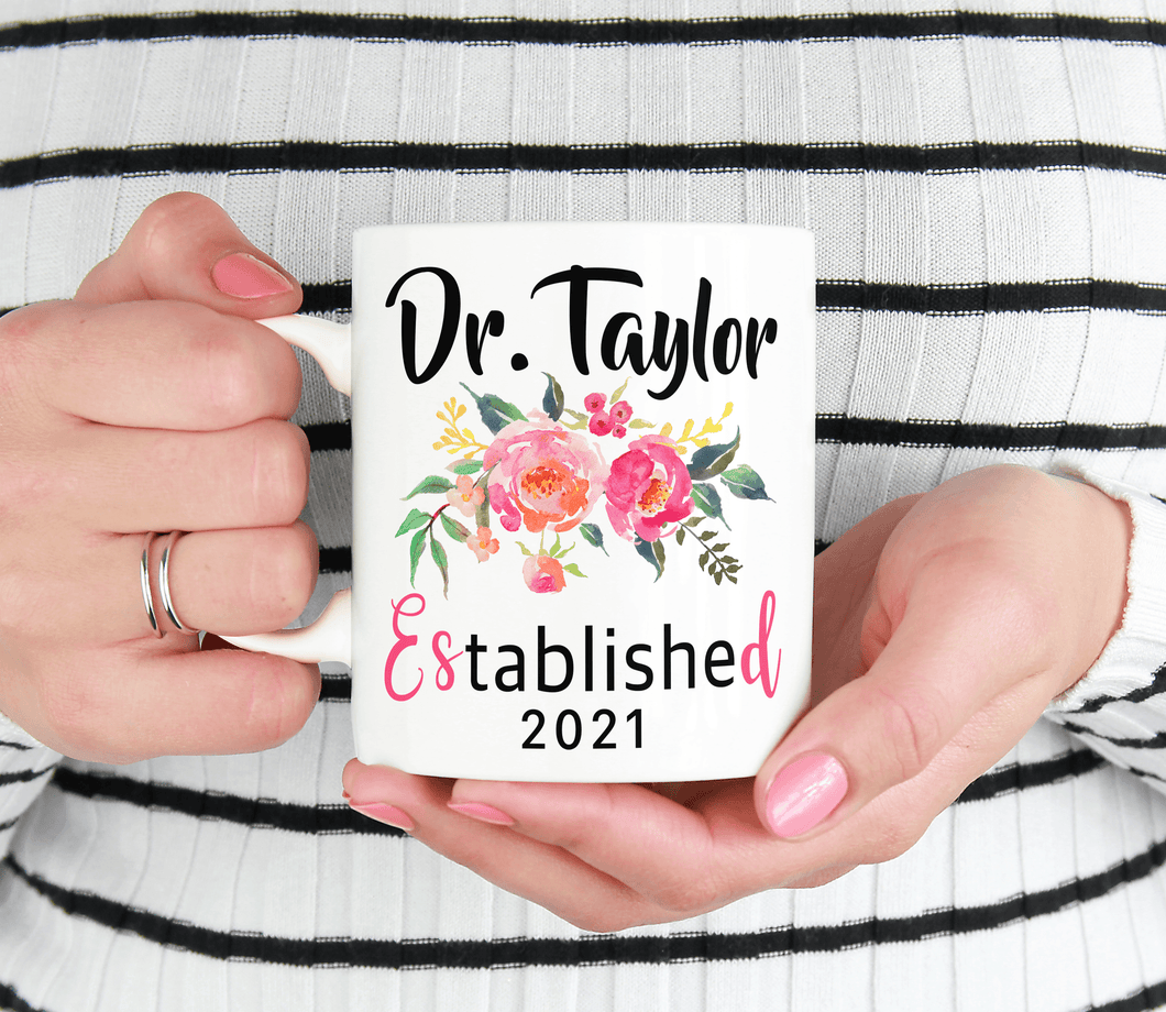 personalized dr mug with graduation date