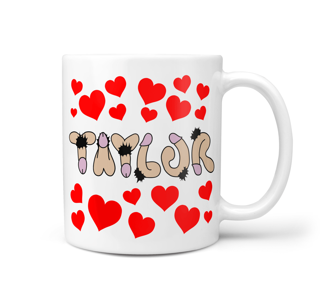 Funny Valentines Day Gag Gift - Personalized Name In Penis Font