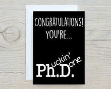 Load image into Gallery viewer, Pucking Done PHD Graduation Card
