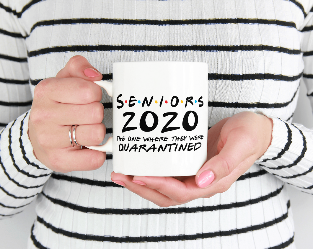 Seniors quarantined garduation mug