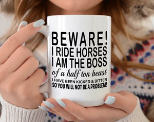 Horse rider mug
