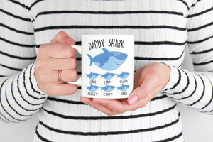 personalized daddy shark mug
