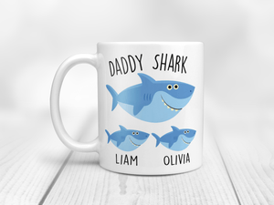 custom daddy shark mug