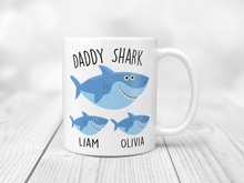 Load image into Gallery viewer, daddy shark fathers day mug
