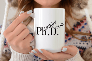 White Pucking Done PHD Mug